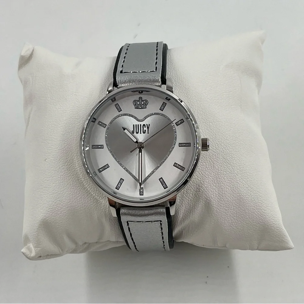 NEW! Juicy Couture Women’s Silver-Tone Strap White/Silver Dial Watch